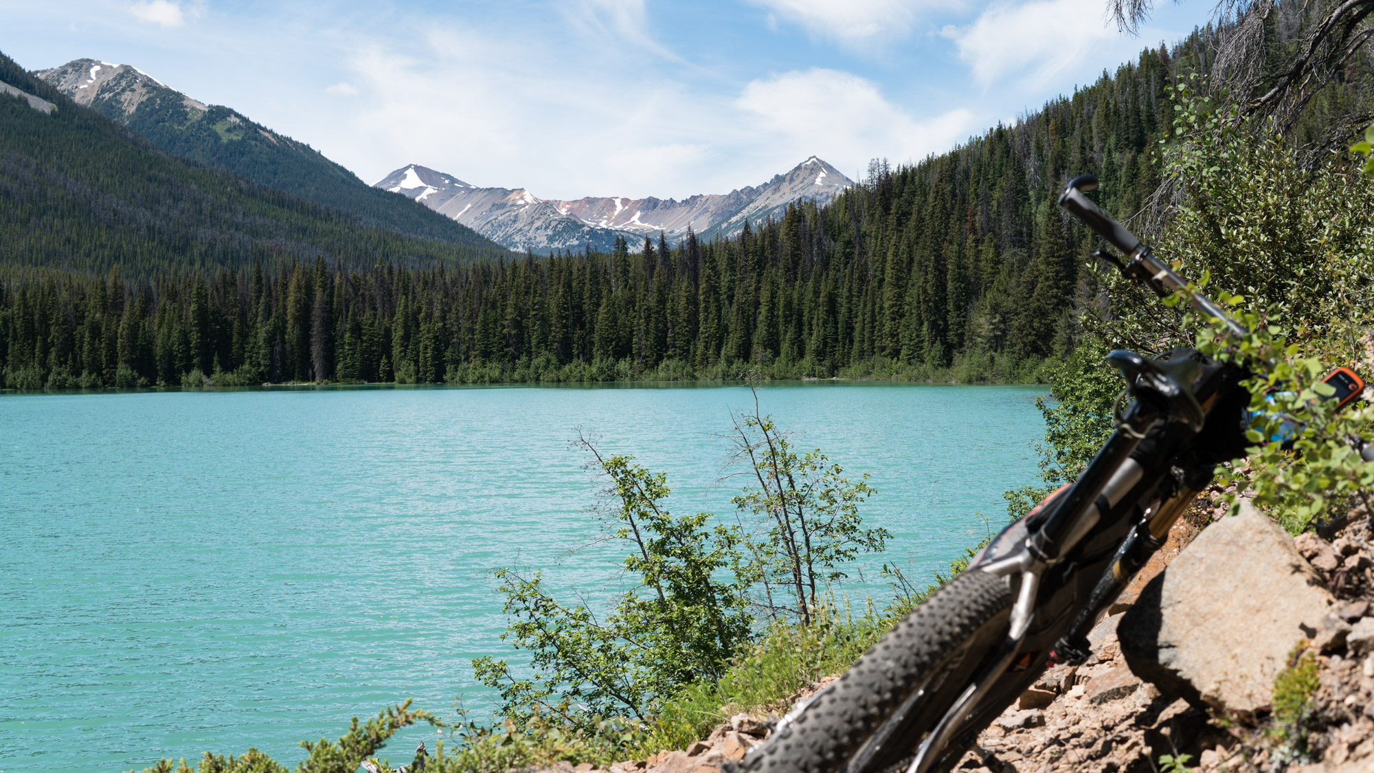 Next time, I'm camping at Hummingbird Lake. I took advantage of the bear lockers back at camp to go on a day ride. The water really is that blue.
