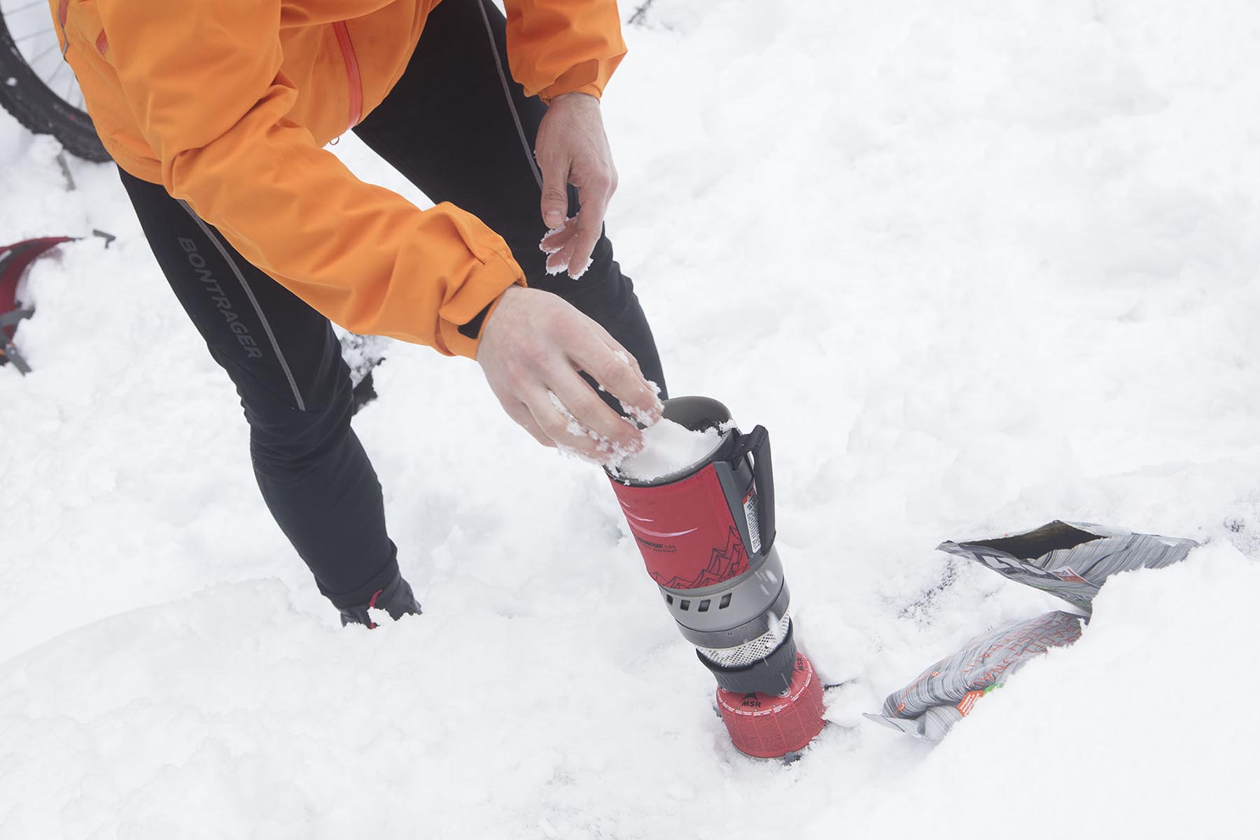 …and melt some snow for our coffees.